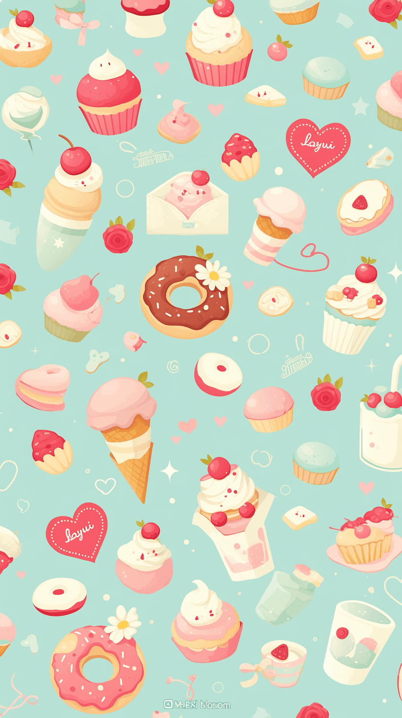 Ice Cream Amber original repeating artwork