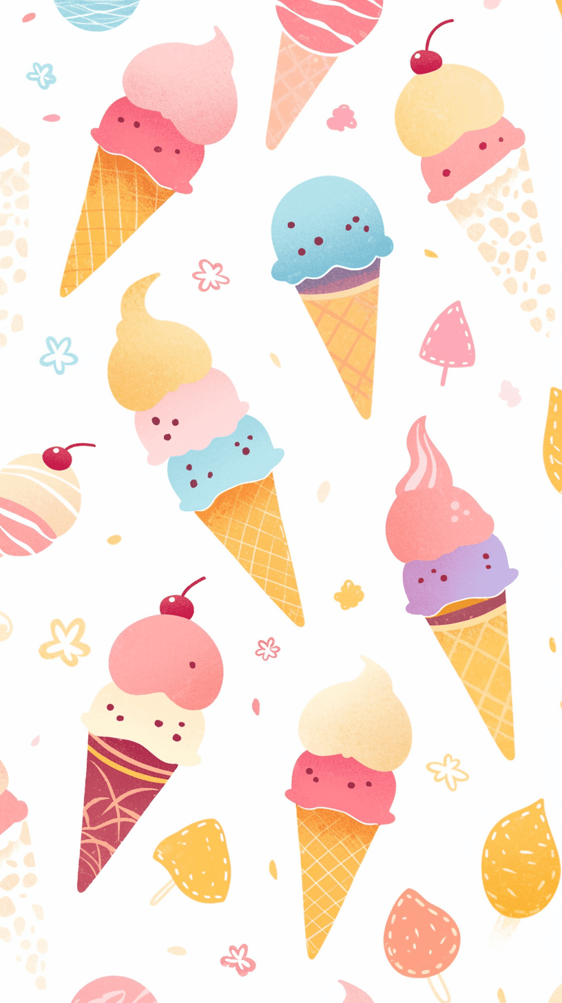 Ice Cream Ride original repeating artwork