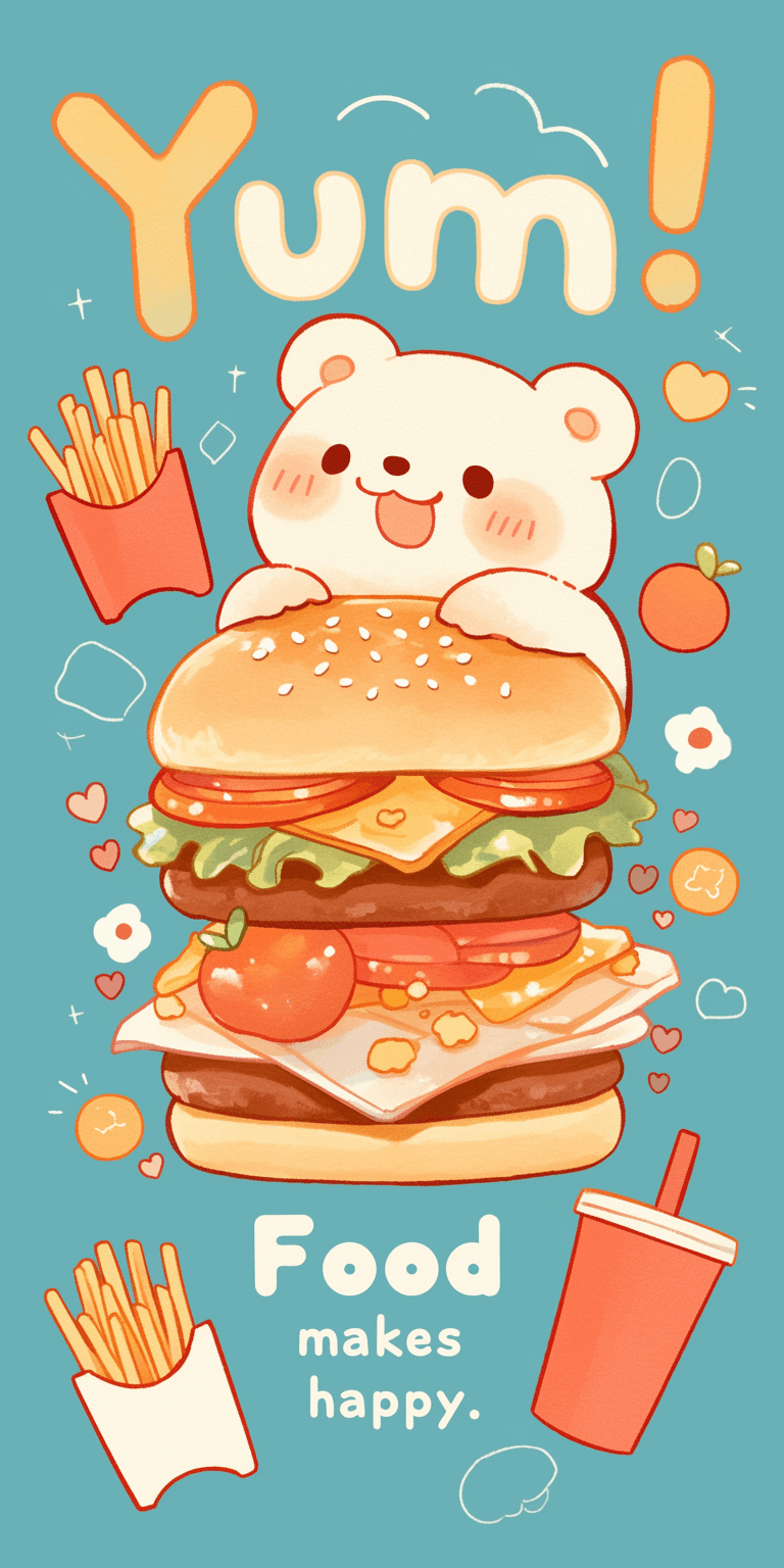 Burger Zoom original repeating artwork
