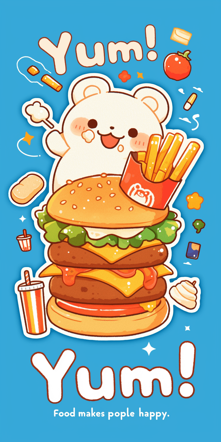 Burger Rush original repeating artwork