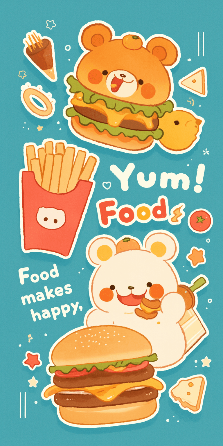 Burger Loop original repeating artwork