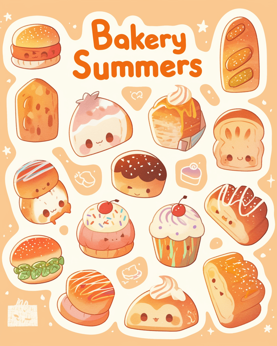Bakery Kick original repeating artwork