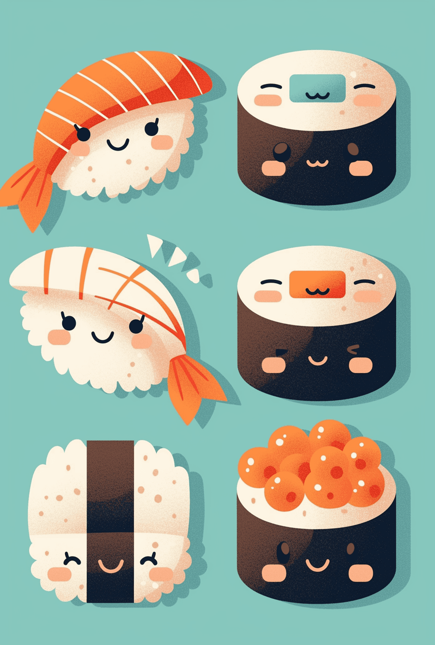 Sushi Glow original repeating artwork