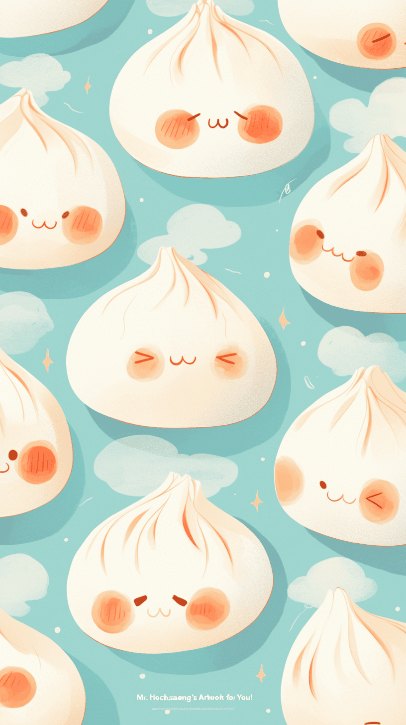 Bao Bun Gang original repeating artwork