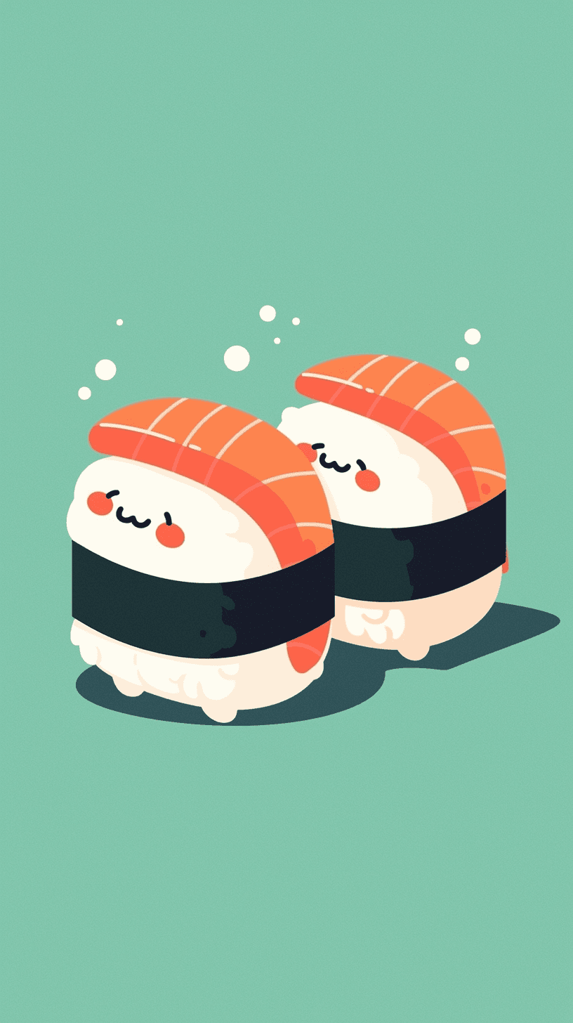 Sushi Duo original repeating artwork