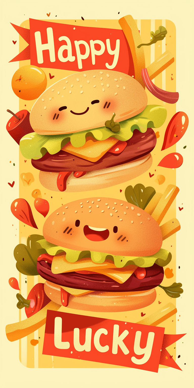 Burger Flip original repeating artwork