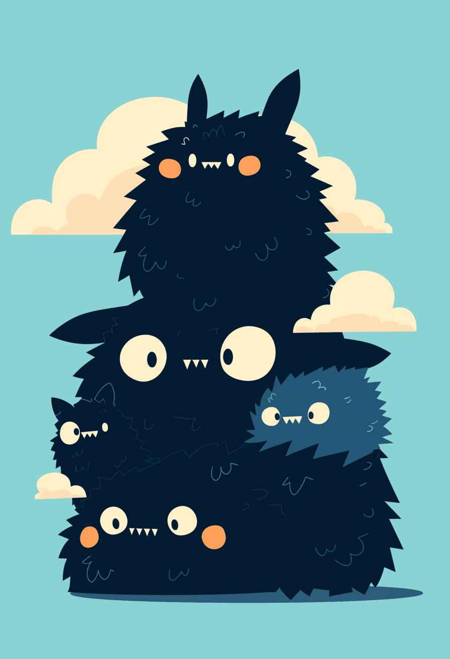 Cartoon Monster Drift original repeating artwork