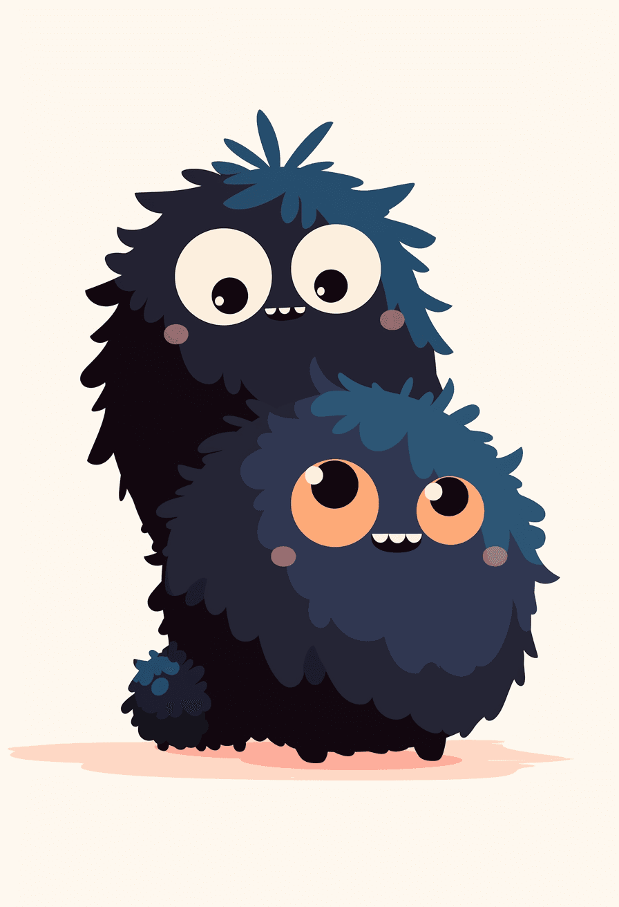 Cartoon Monster Duo original repeating artwork