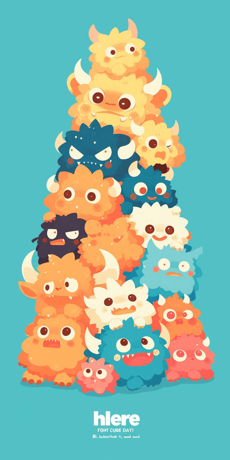 Quirky Monster Club original repeating artwork
