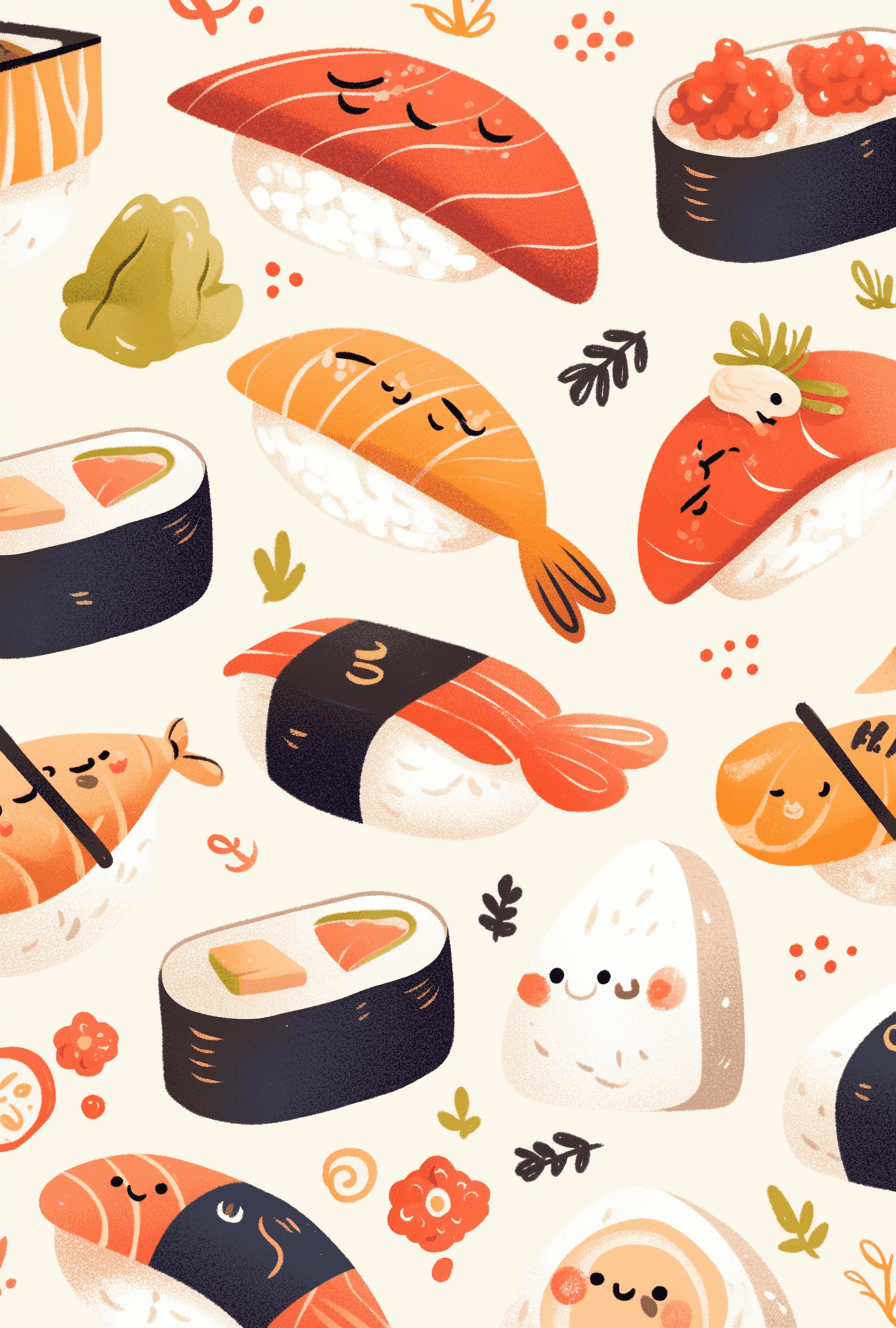 Sushi Rhythm original repeating artwork