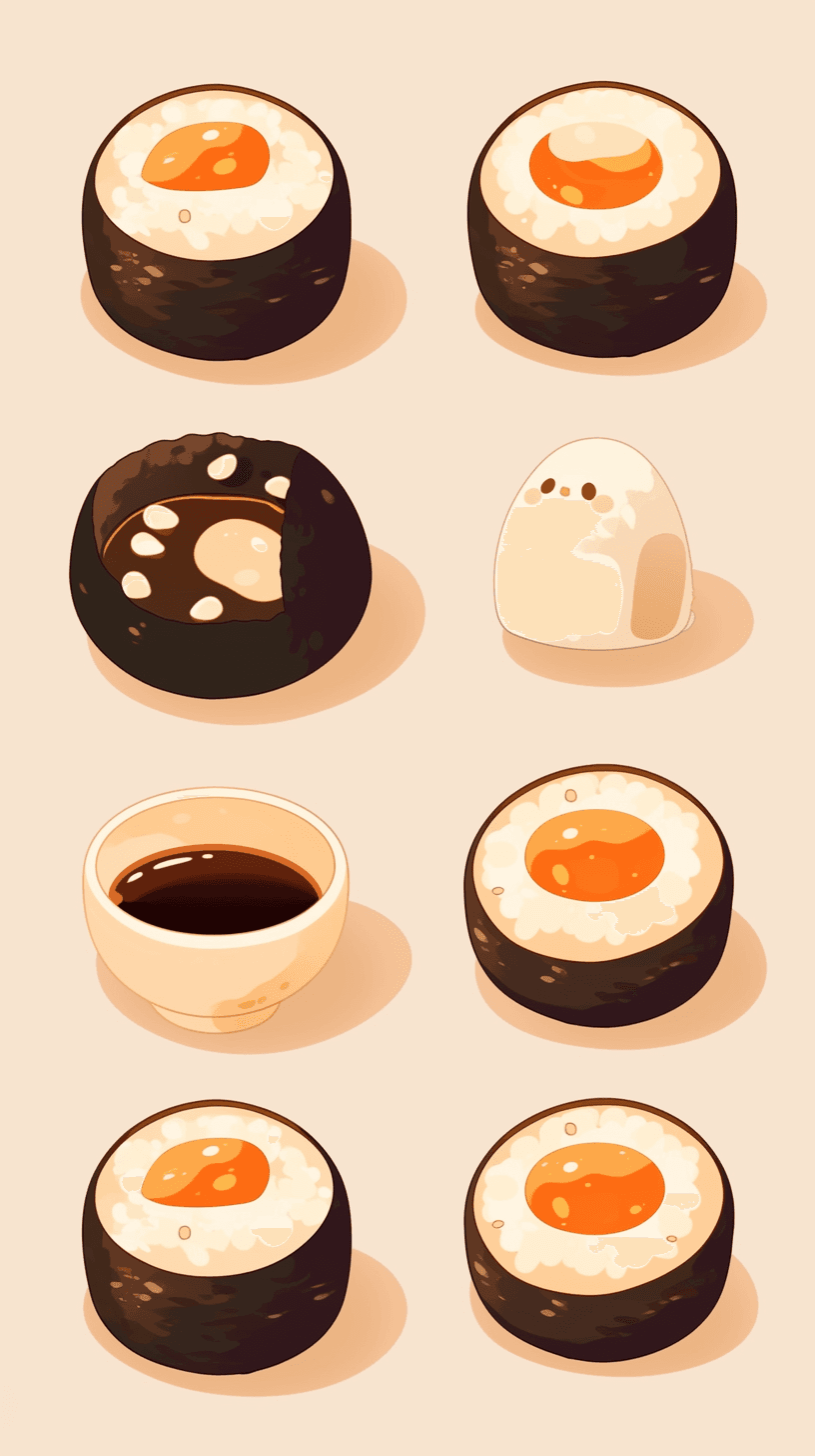 Sushi Snap original repeating artwork