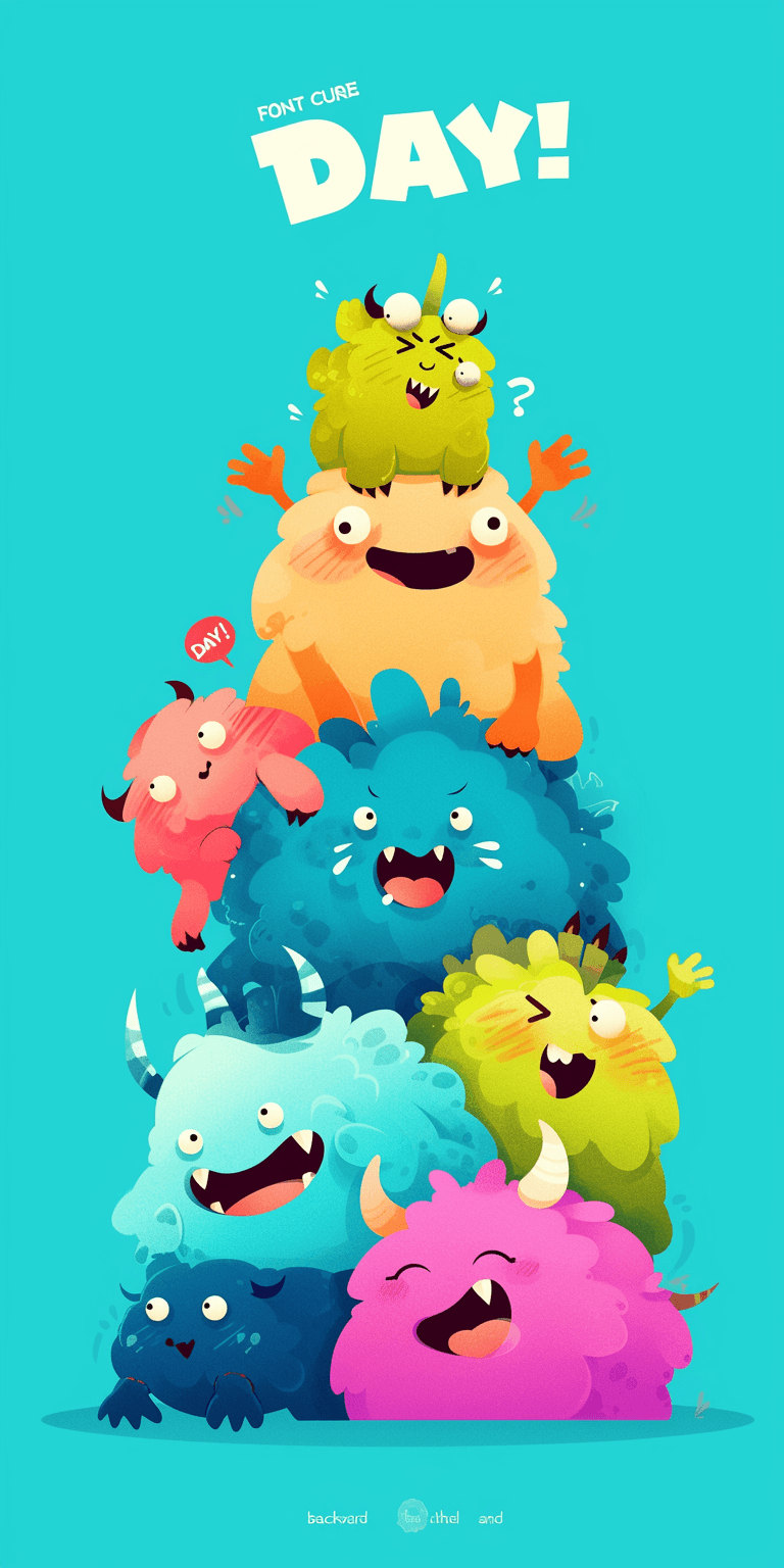 Quirky Monster Pals original repeating artwork