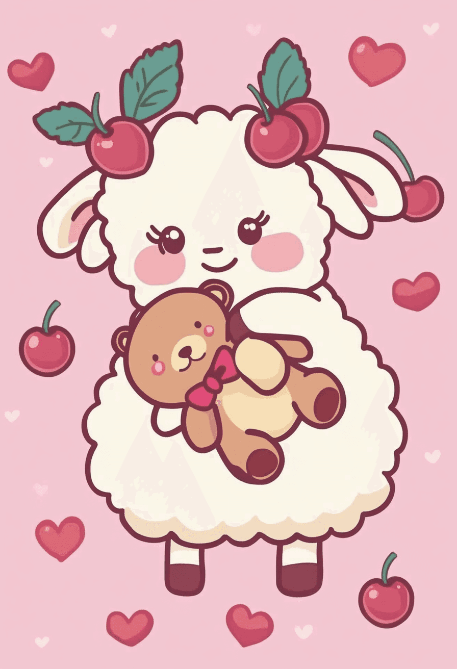 Sheep Pals original repeating artwork