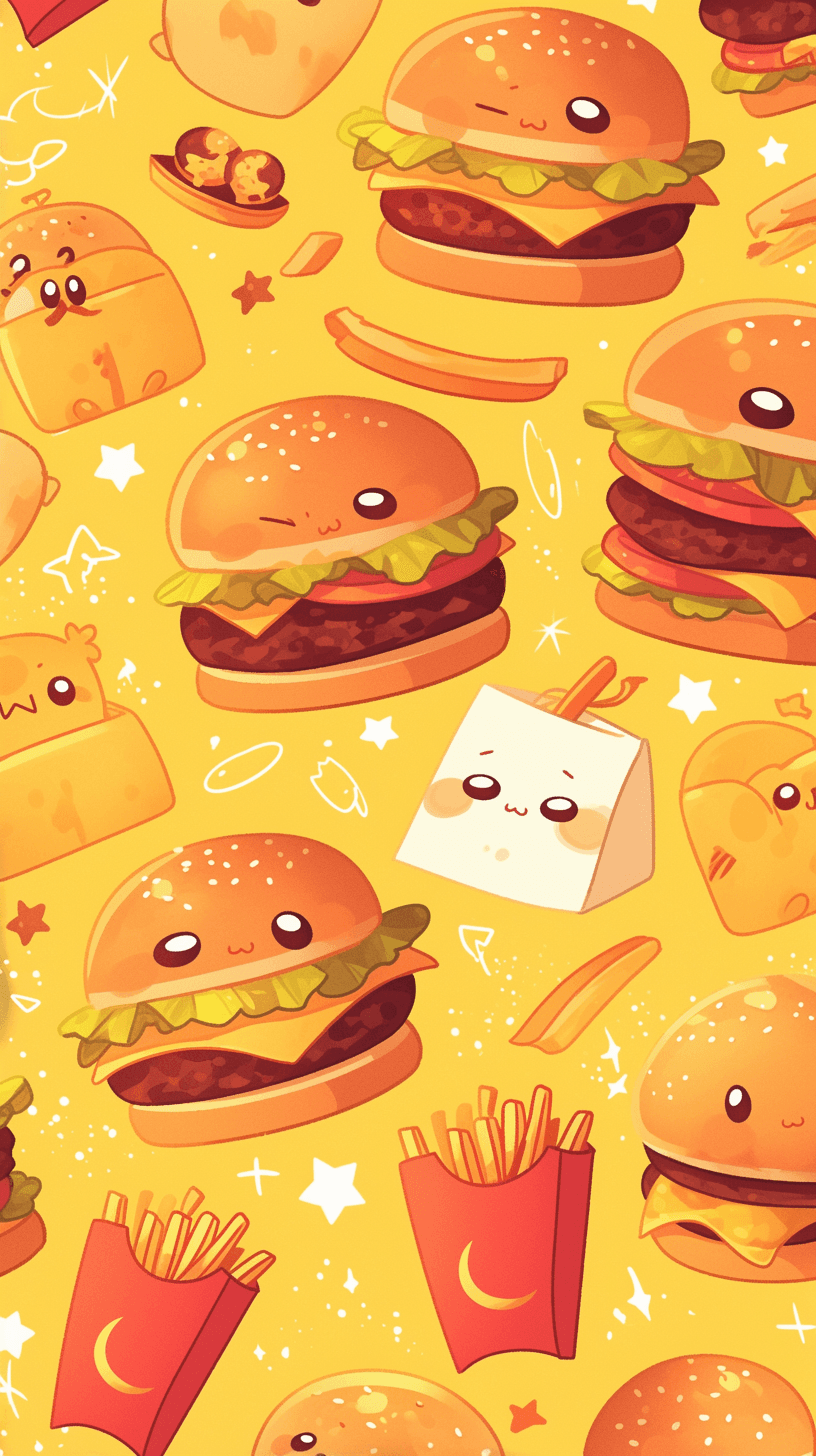 Burger Bounce original repeating artwork