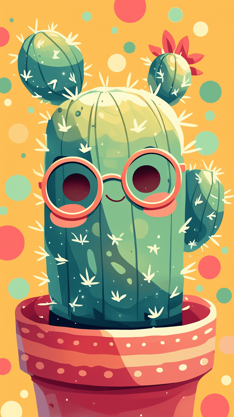 Funny Cactus 002 original repeating artwork