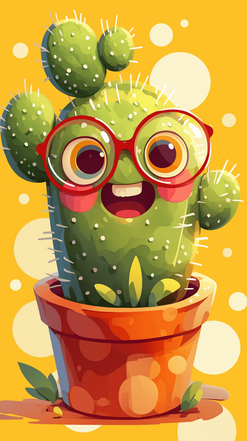 Quirky Cactus original repeating artwork