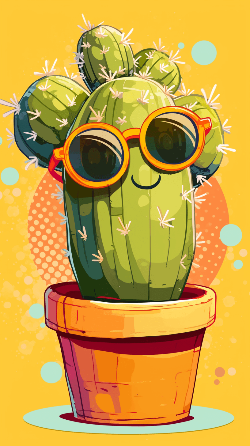 Funny Cactus 003 original repeating artwork