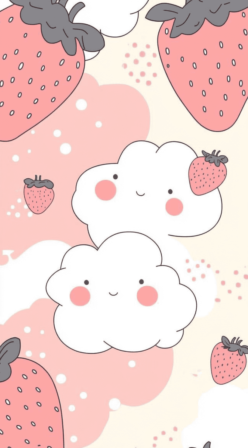 Strawberry North original repeating artwork