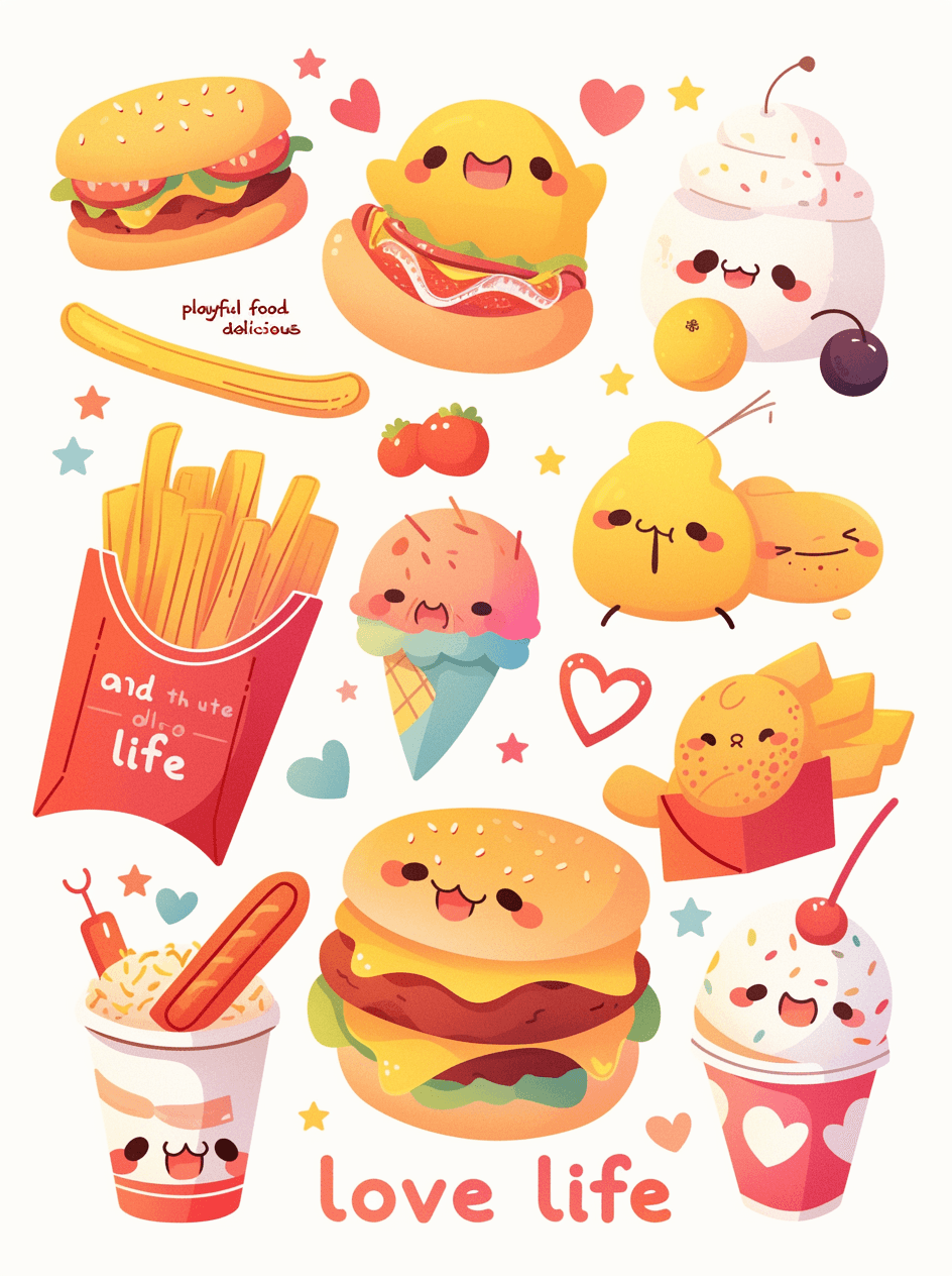 Burger 003 original repeating artwork