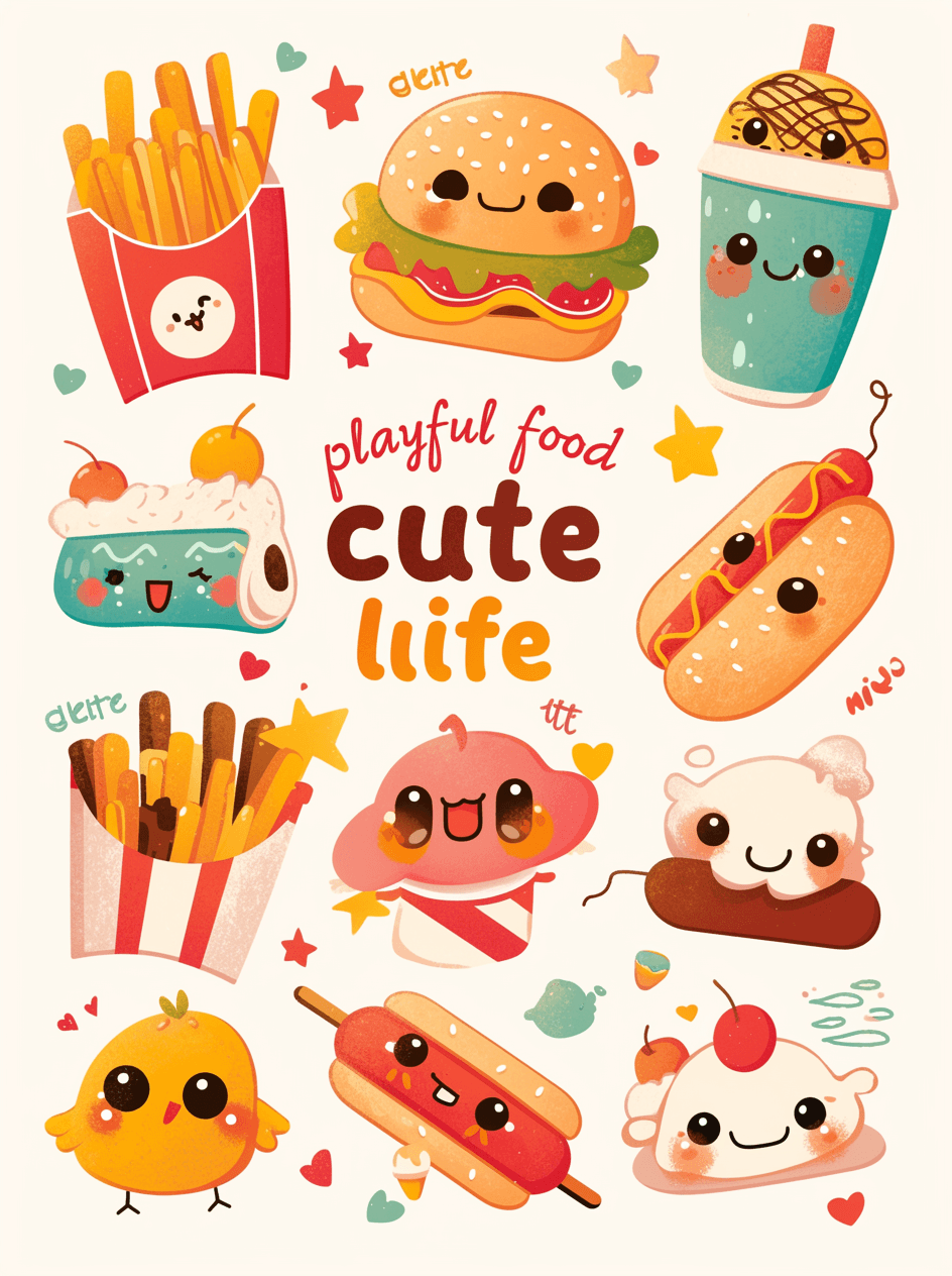 Burger Parade original repeating artwork