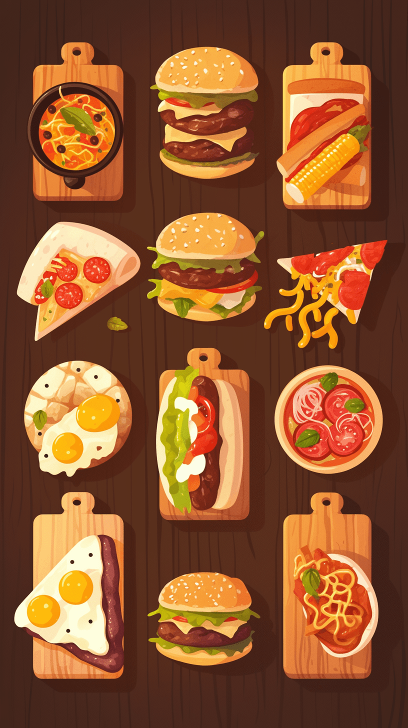 Burger 001 original repeating artwork