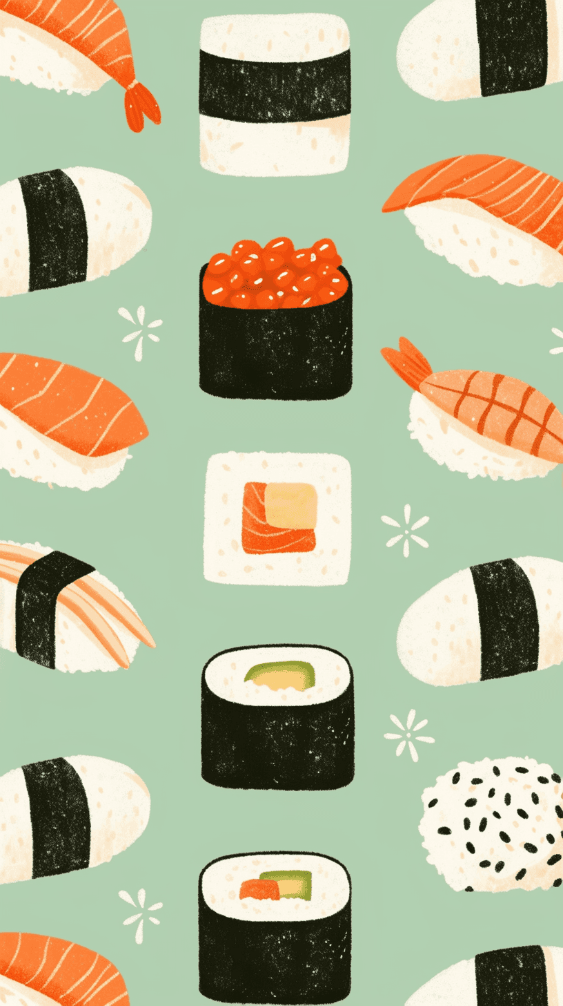 Sushi Carnival original repeating artwork