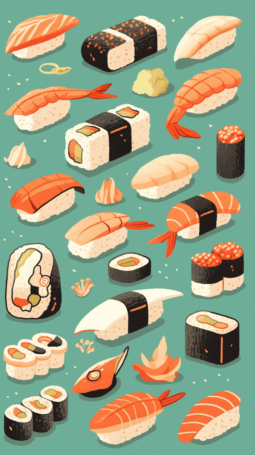 Sushi Festival original repeating artwork