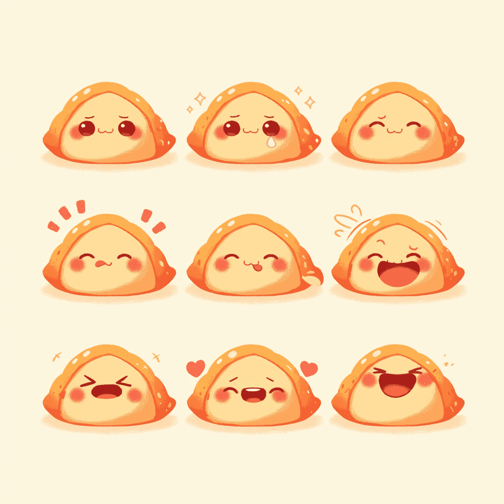 Cute Snack Pals original repeating artwork