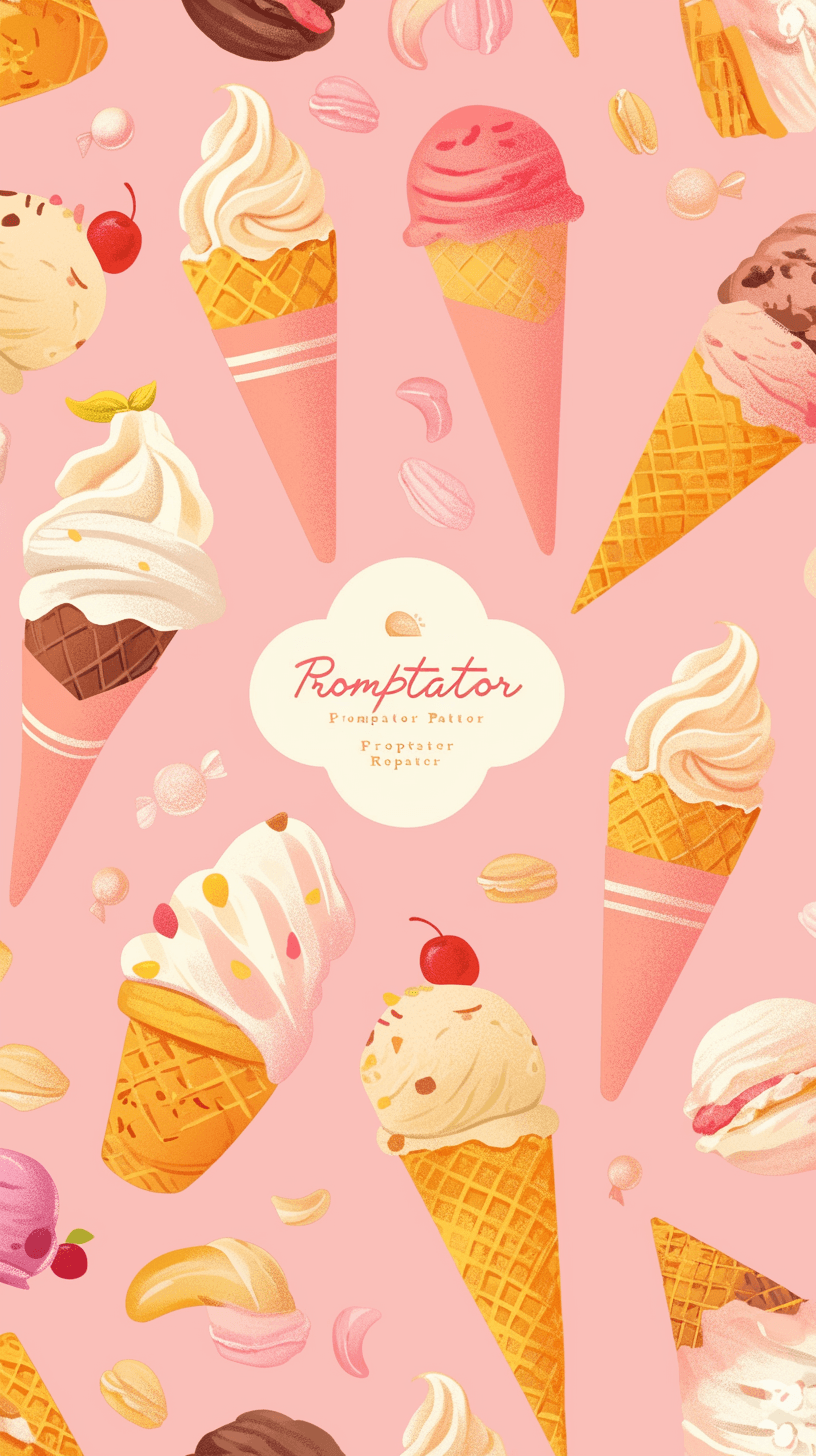 Ice Cream Evening original repeating artwork