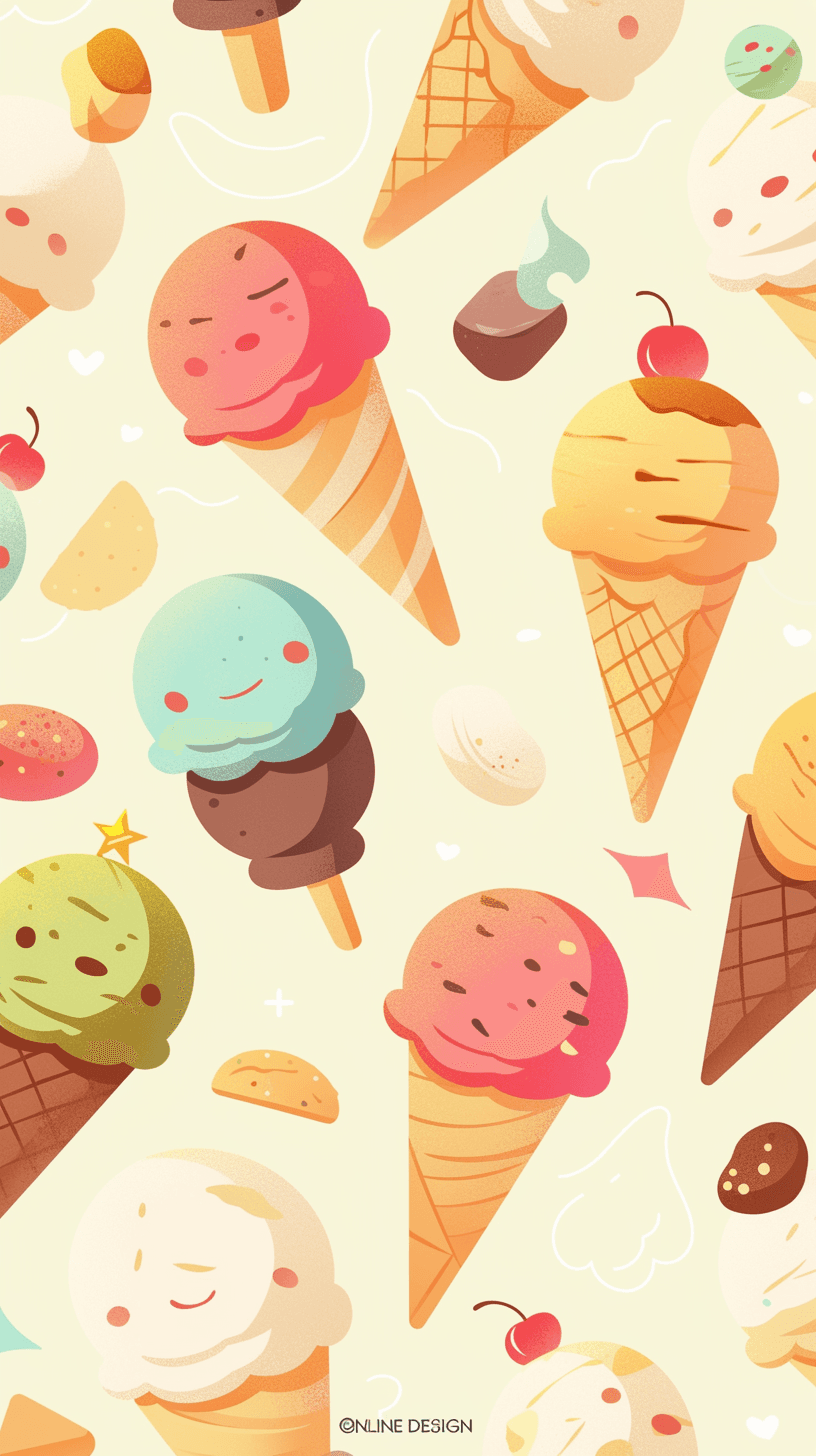 Ice Cream original repeating artwork
