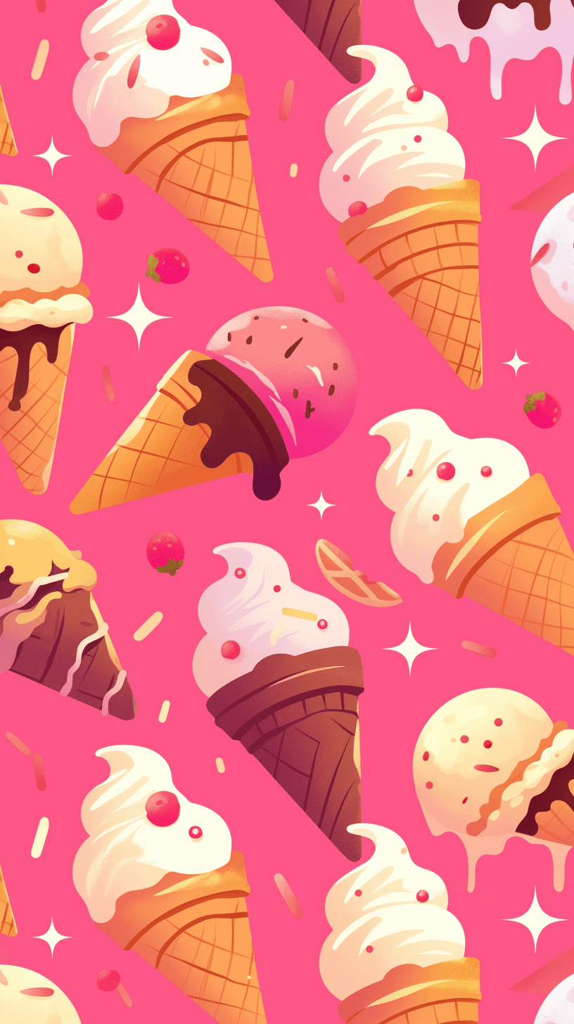 Ice Cream Autumn original repeating artwork