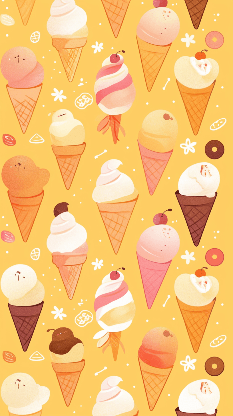 Ice Cream Pals original repeating artwork