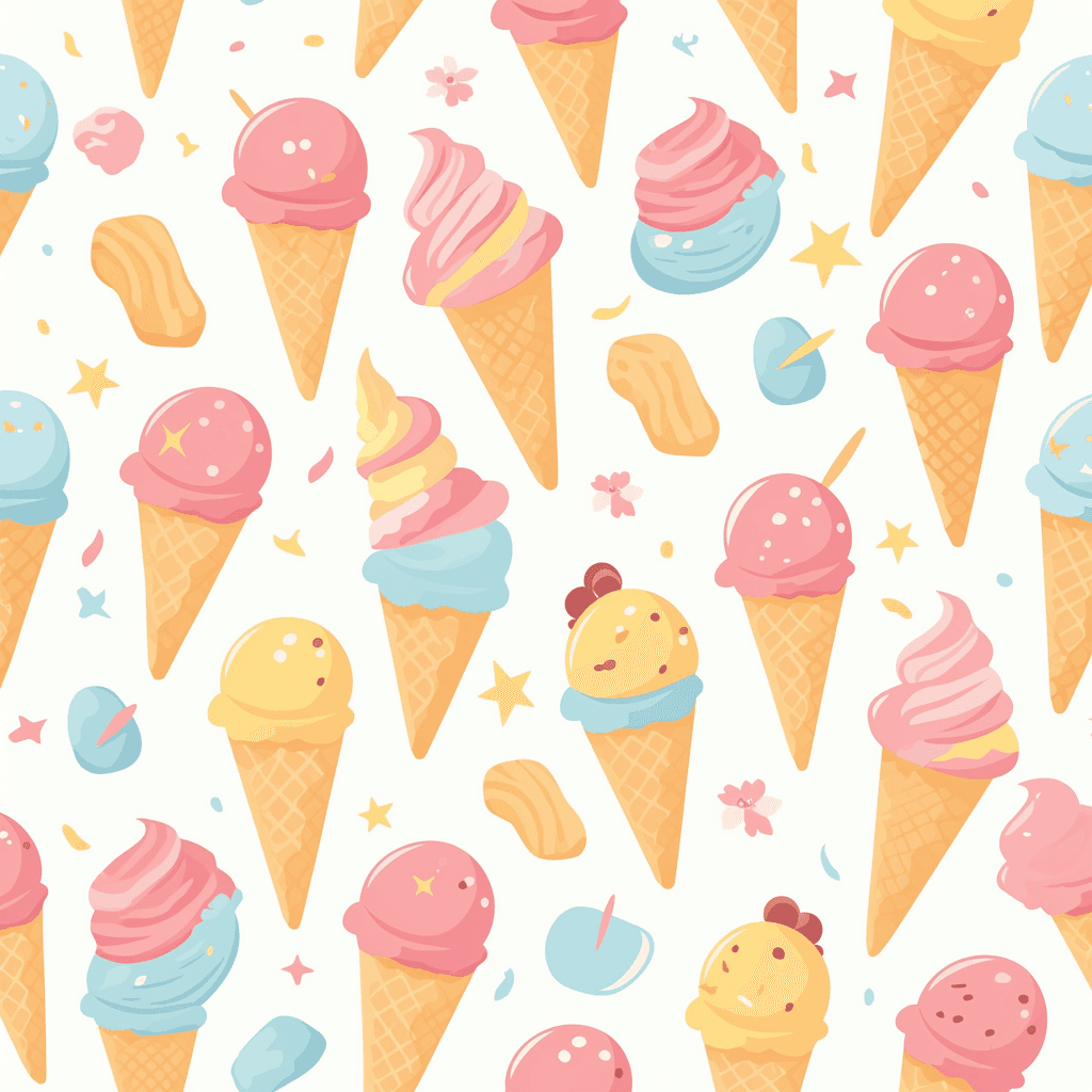 Ice Cream Morning original repeating artwork