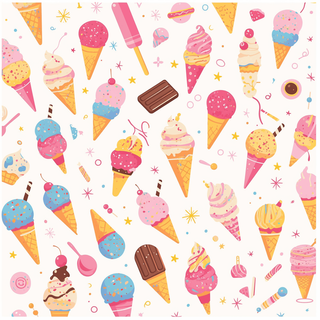 Ice Cream Winter original repeating artwork