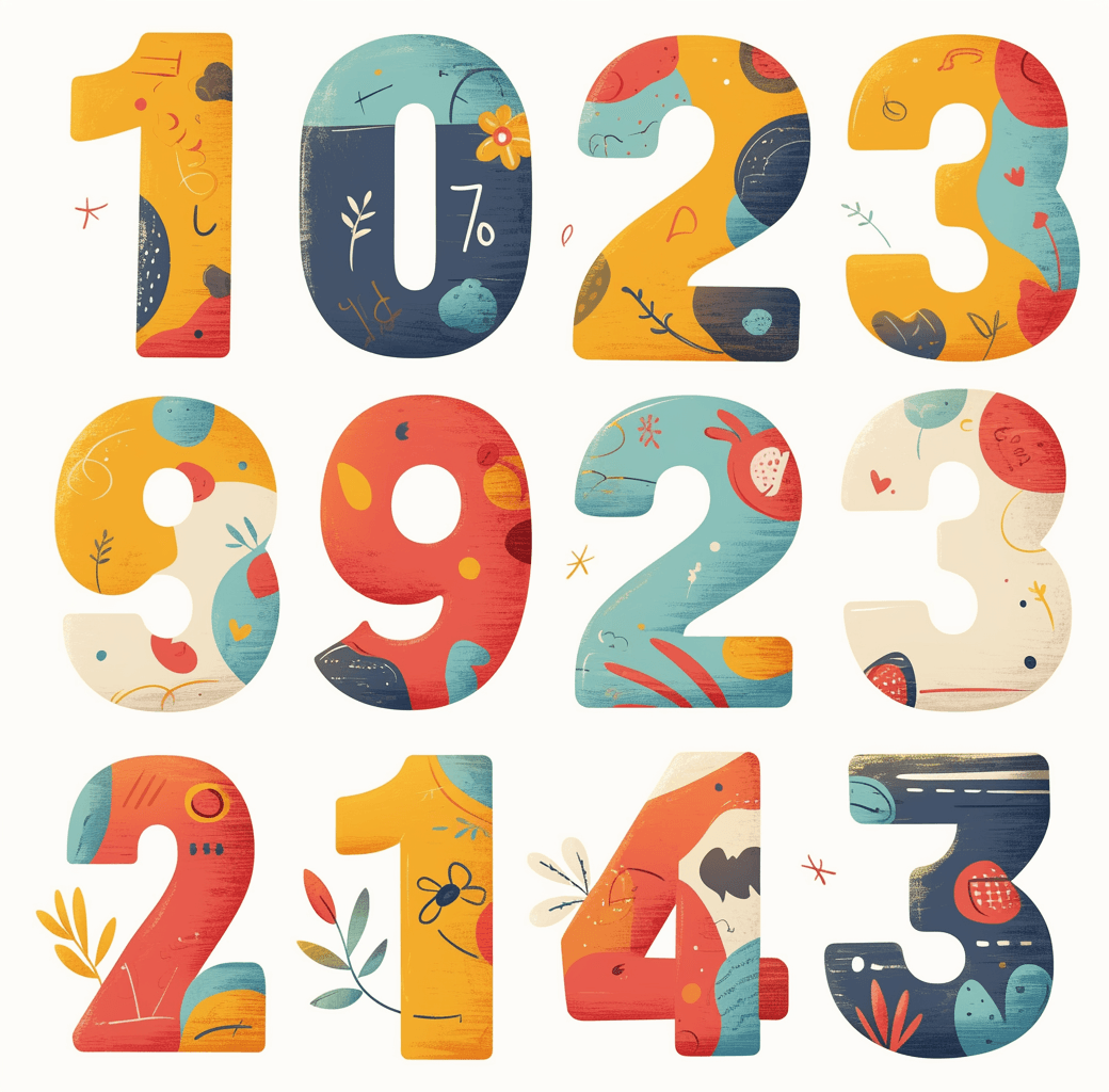 Geo Number 254 original repeating artwork