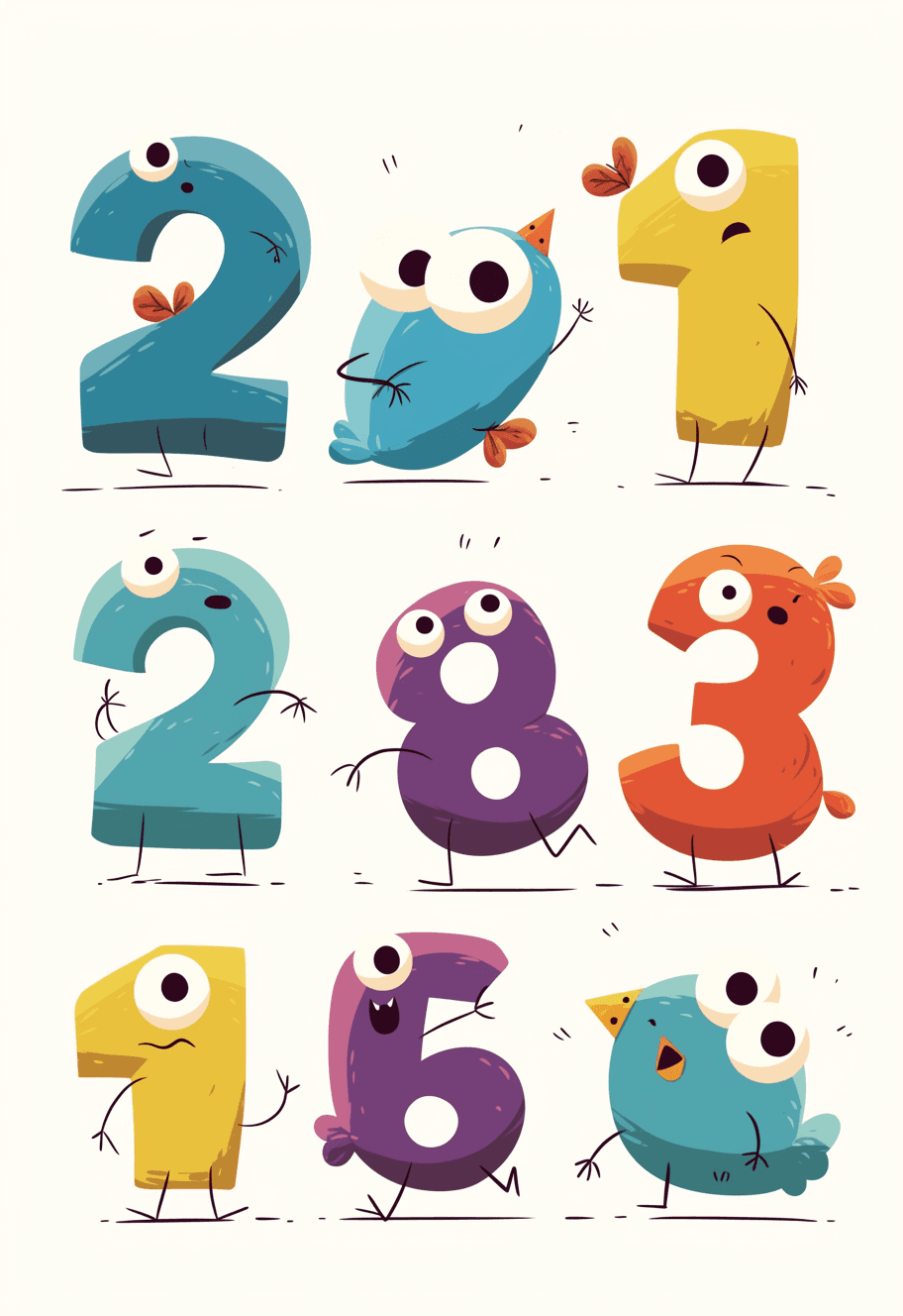 Geo Number 321 original repeating artwork
