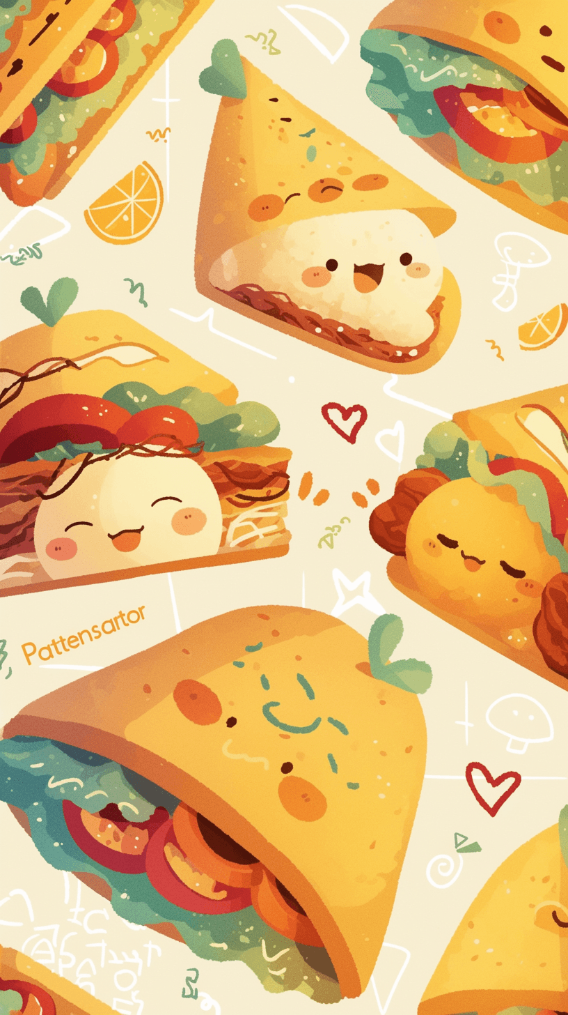 Cute Snack Picnic original repeating artwork