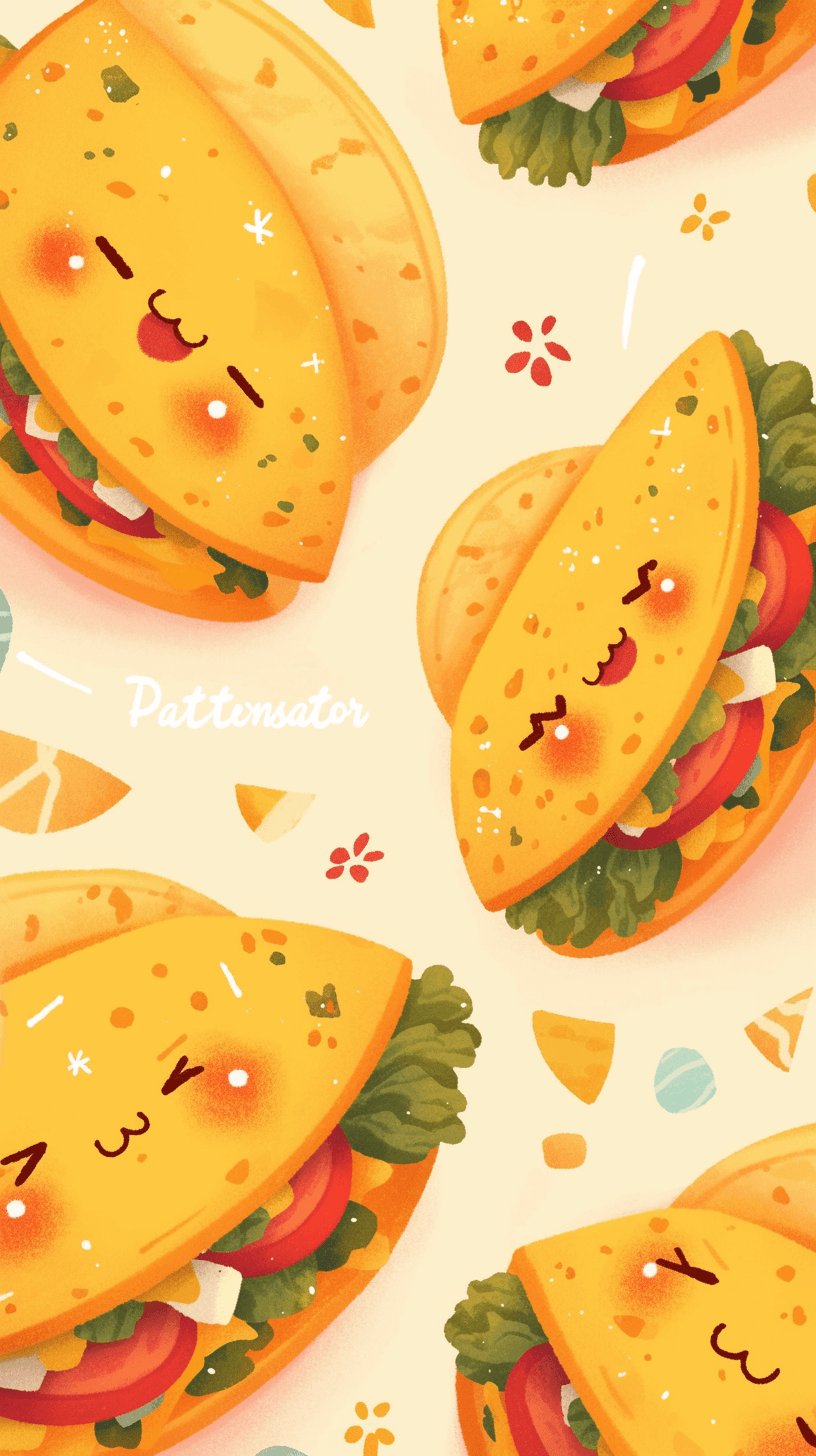 Cute Snack Party original repeating artwork