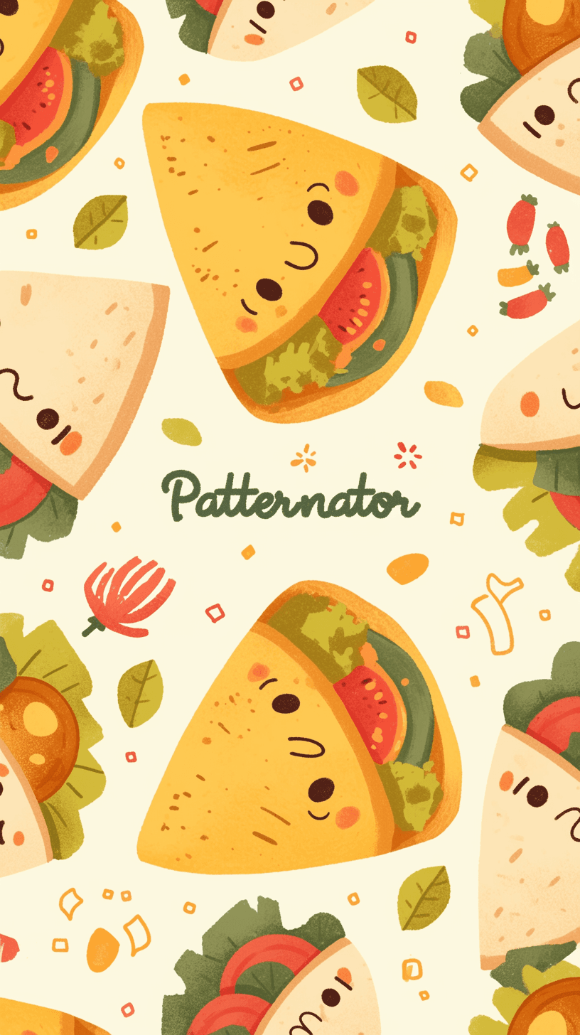 Cute Snack Squad original repeating artwork