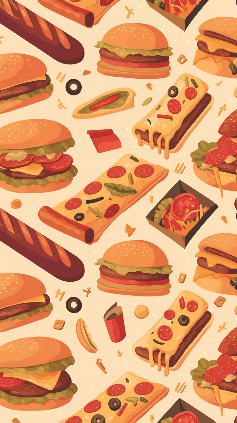 Burger Squad original repeating artwork