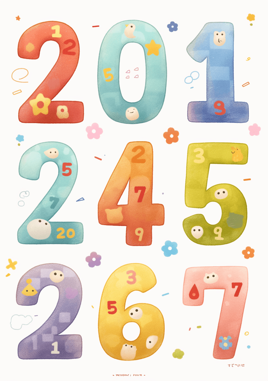 Geo Number 234 original repeating artwork