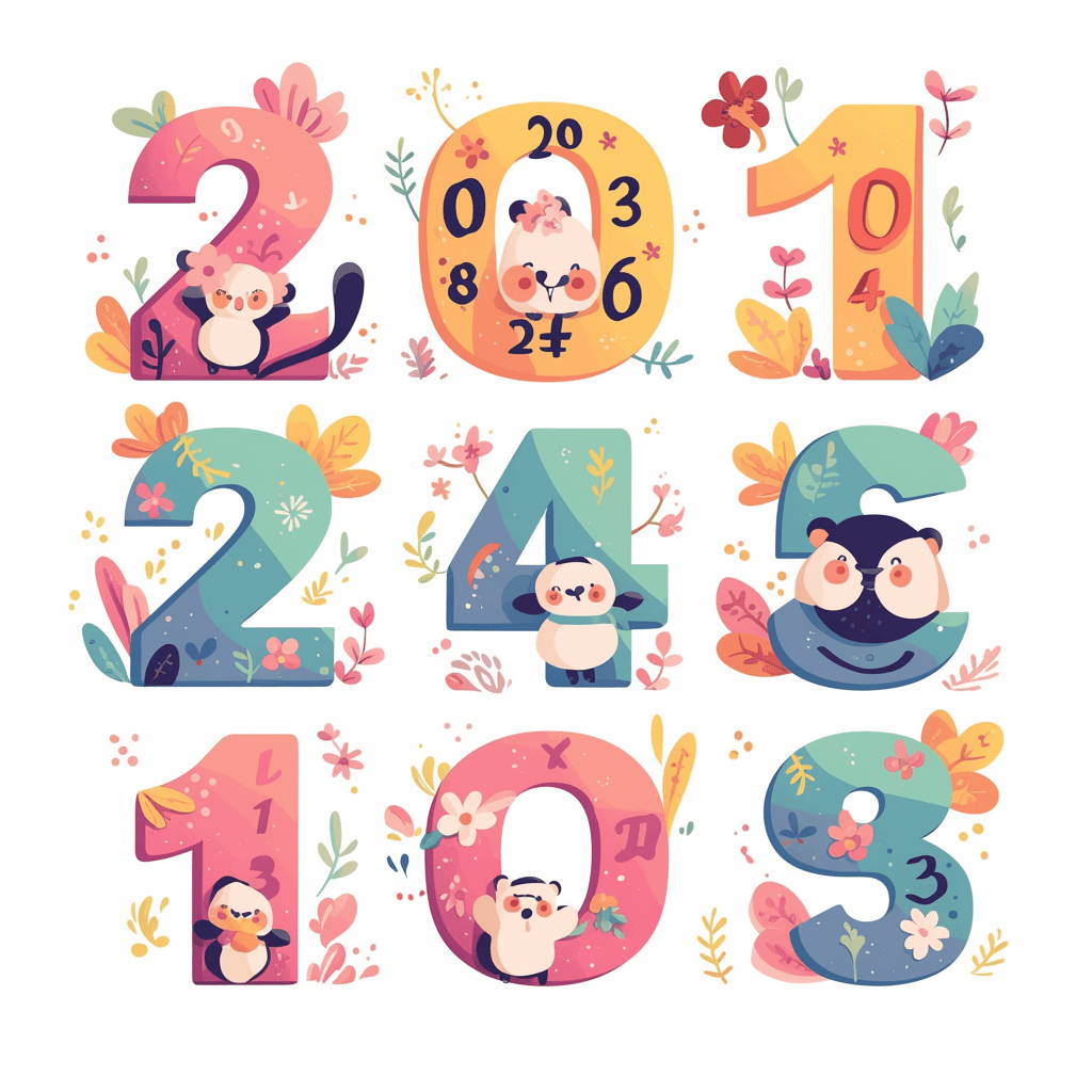 Geo Number 123 original repeating artwork