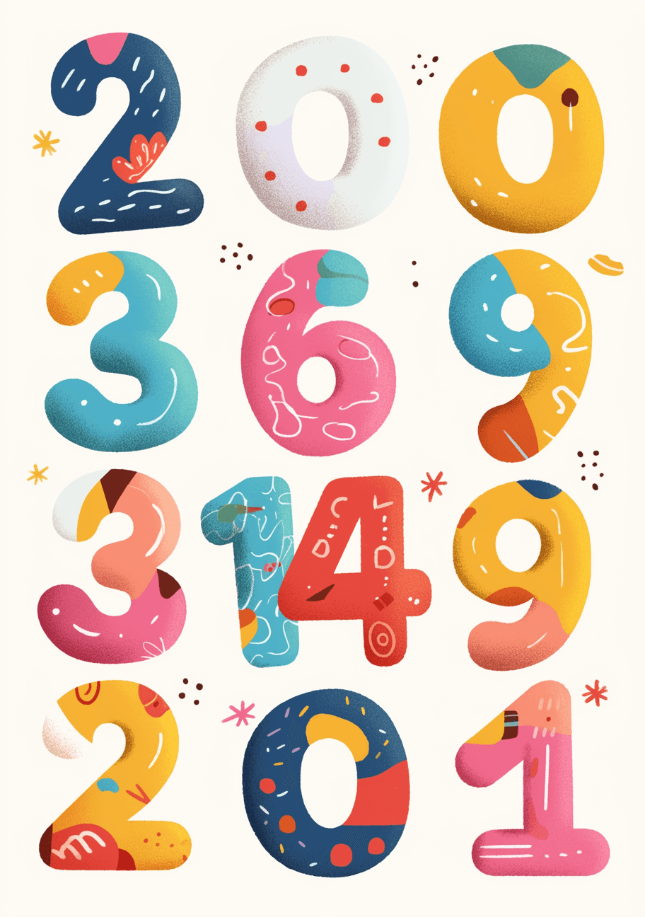 Geo Number 444 original repeating artwork