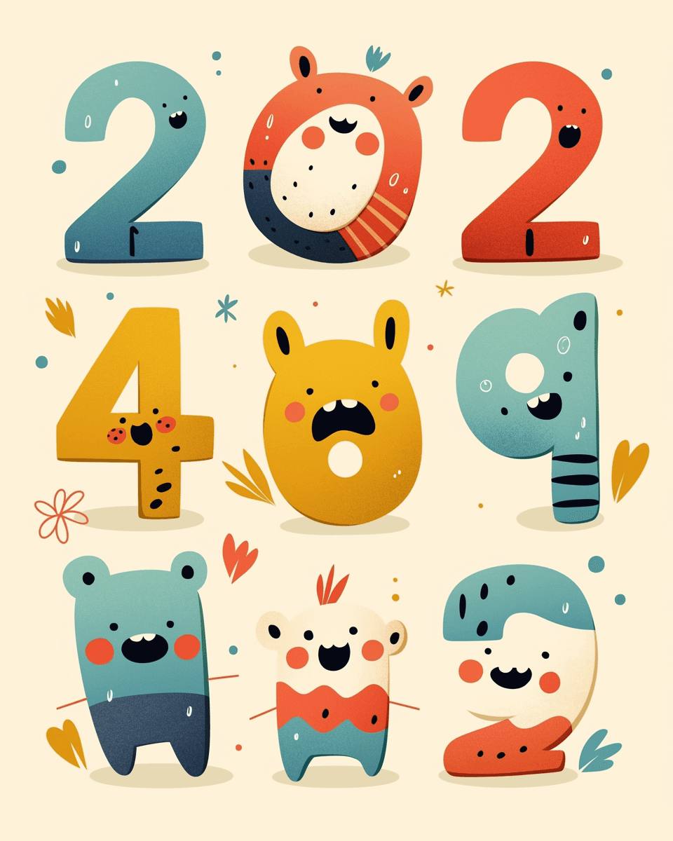 Geo Number 308 original repeating artwork