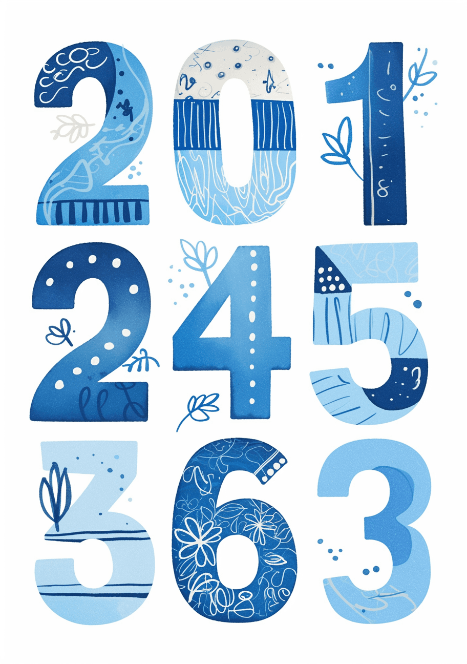 Geo Number 107 original repeating artwork