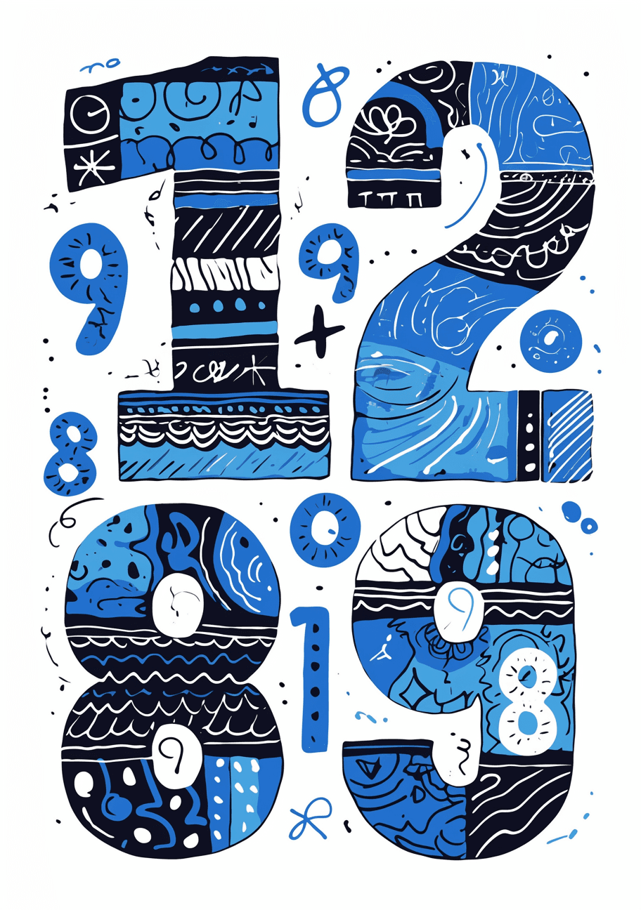 Geo Number 205 original repeating artwork