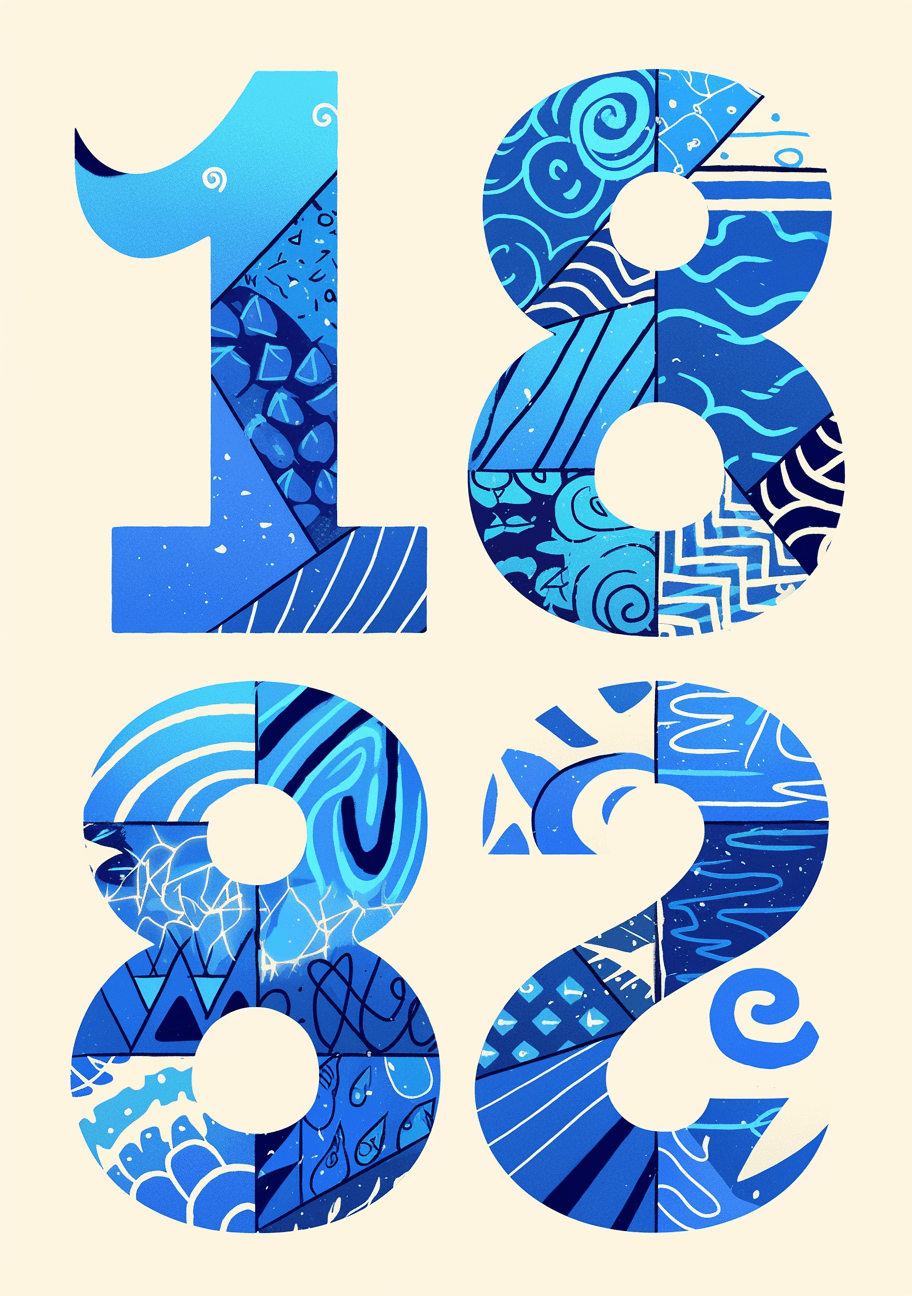 Geo Number 178 original repeating artwork