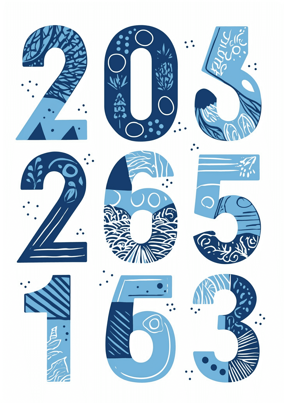 Geo Number Print original repeating artwork