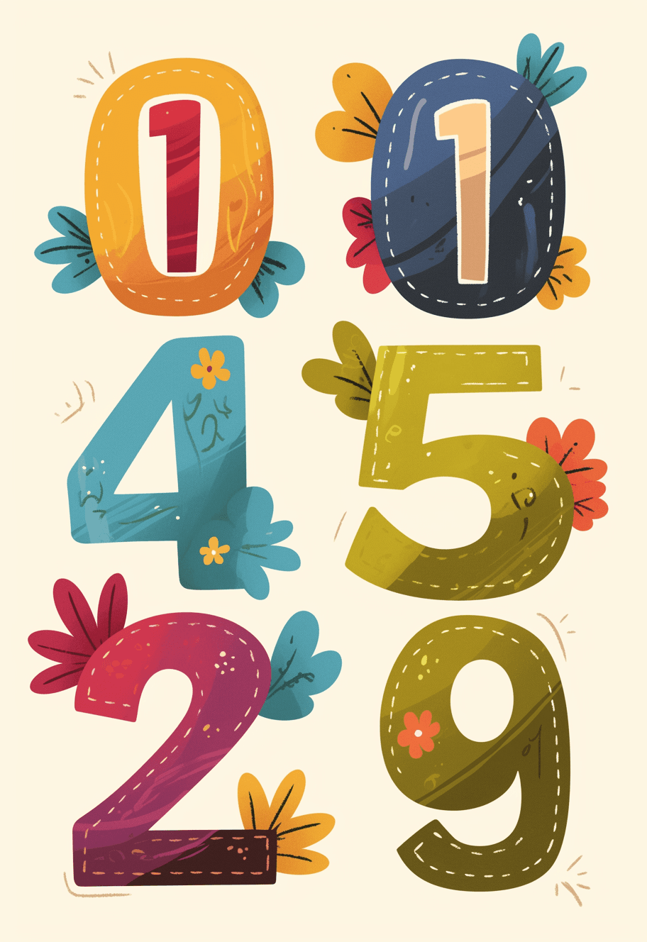 Geo Number 242 original repeating artwork