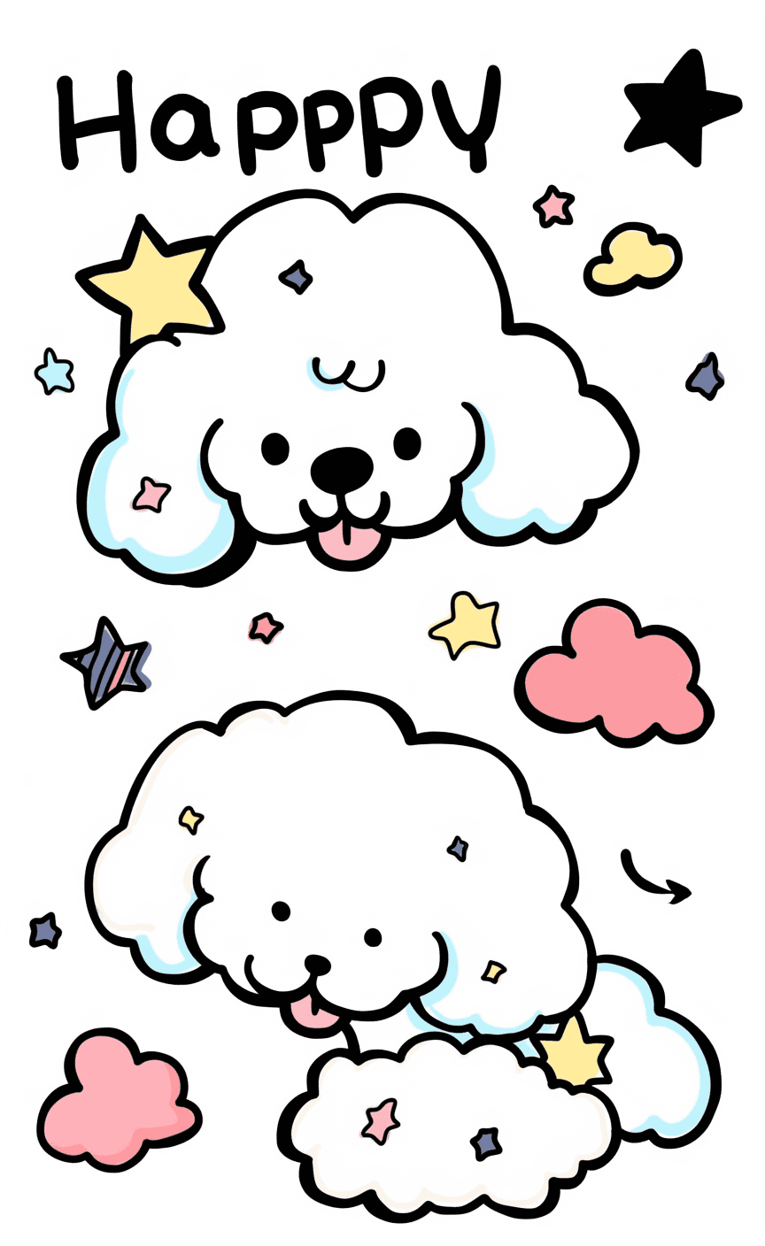 Puppy Flip original repeating artwork